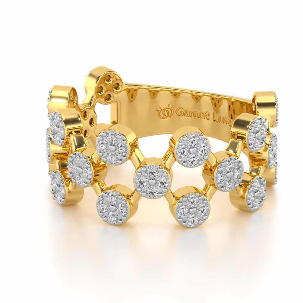 Ritual Rhythm Silver Band Ring - Yellow Gold - Image 2