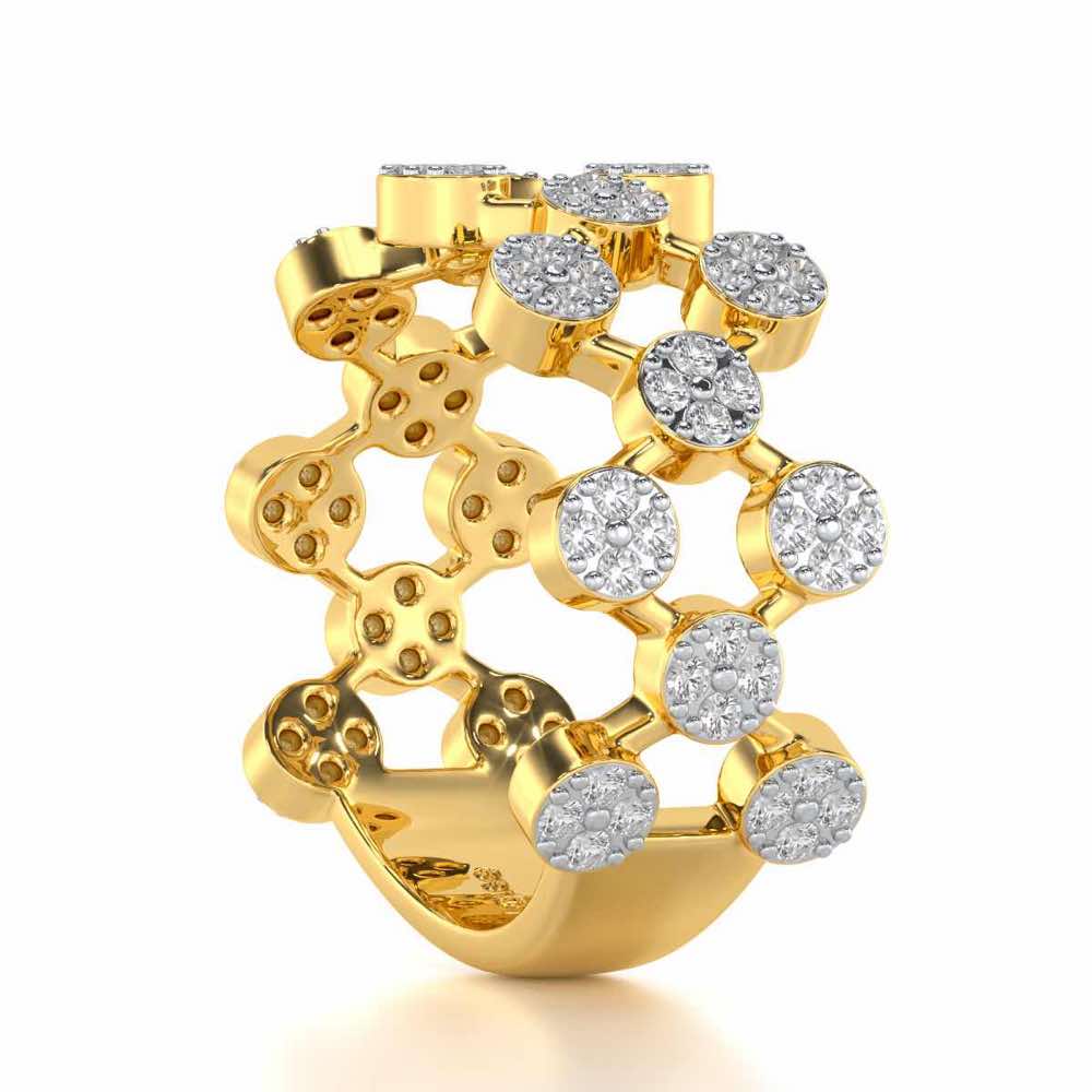 Ritual Rhythm Silver Band Ring - Yellow Gold - Image 3