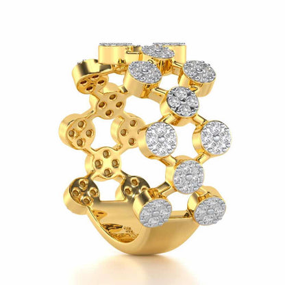 Ritual Rhythm Silver Band Ring - Yellow Gold - Image 3