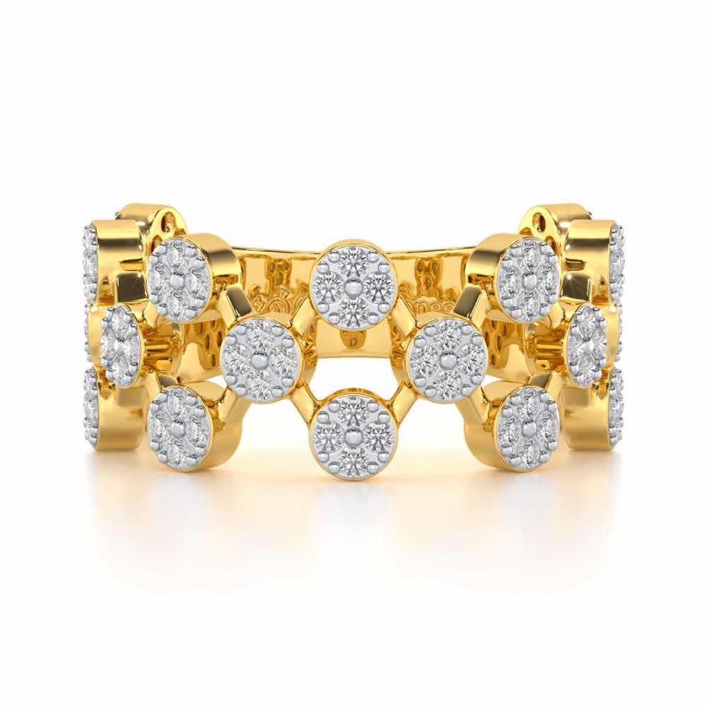 Ritual Rhythm Silver Band Ring - Yellow Gold - Image 4