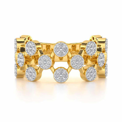 Ritual Rhythm Silver Band Ring - Yellow Gold - Image 4