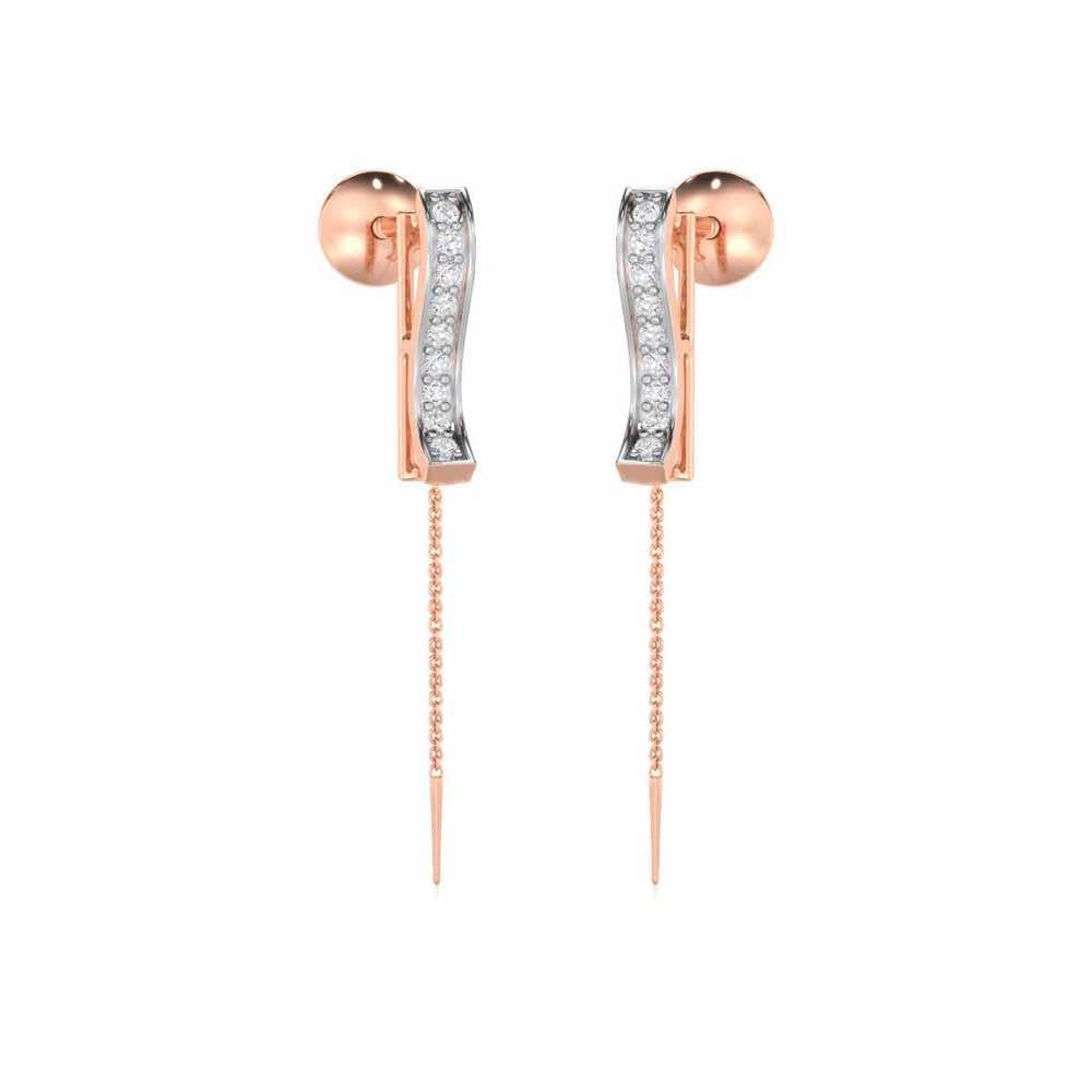 River Whispers Silver Earrings - Rose Gold - Image 2