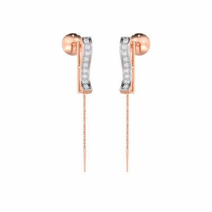 River Whispers Silver Earrings - Rose Gold - Image 2