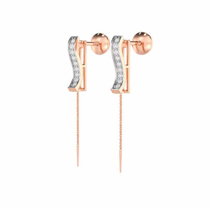 River Whispers Silver Earrings - Rose Gold - Image 3