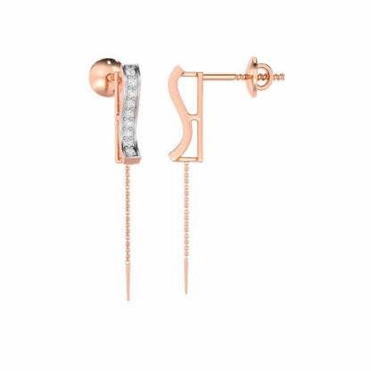 River Whispers Silver Earrings - Rose Gold - Image 4