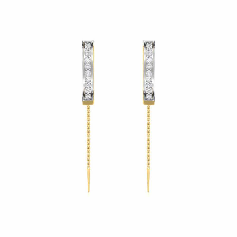 River Whispers Silver Earrings - Yellow Gold - Image 1