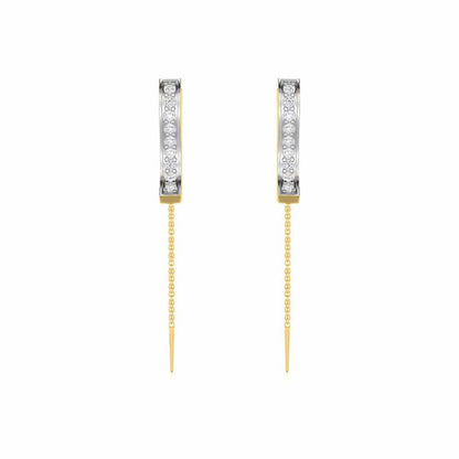 River Whispers Silver Earrings - Yellow Gold - Image 1