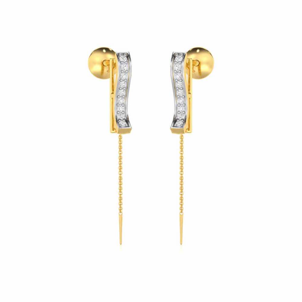 River Whispers Silver Earrings - Yellow Gold - Image 2