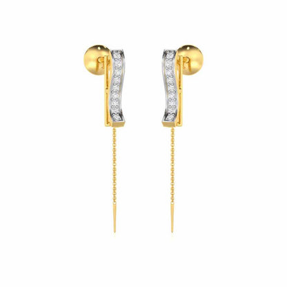 River Whispers Silver Earrings - Yellow Gold - Image 2