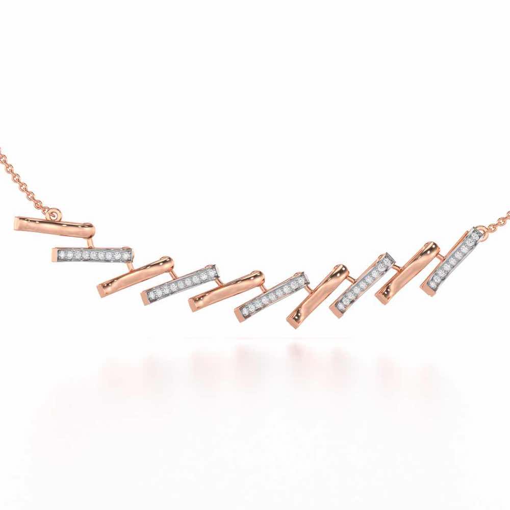 River Whispers Silver Necklace - Rose Gold - Image 1