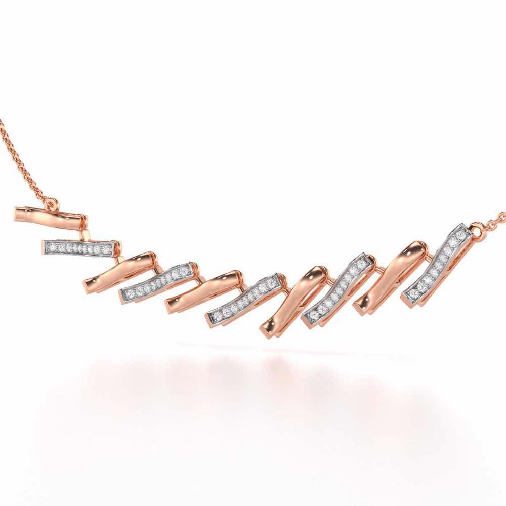River Whispers Silver Necklace - Rose Gold - Image 2