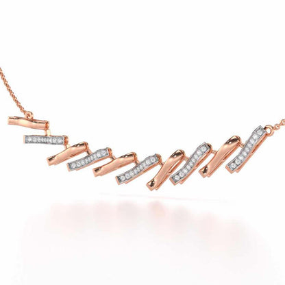 River Whispers Silver Necklace - Rose Gold - Image 2