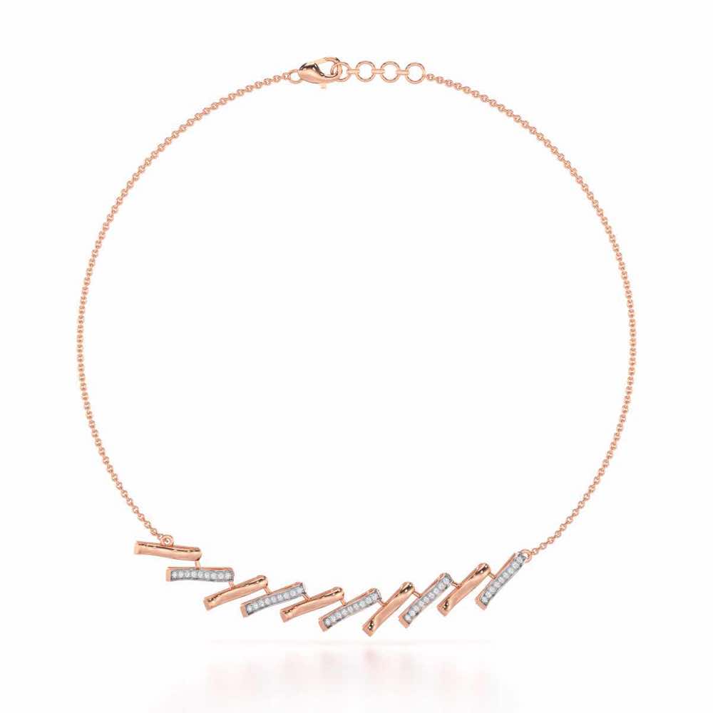 River Whispers Silver Necklace - Rose Gold - Image 3