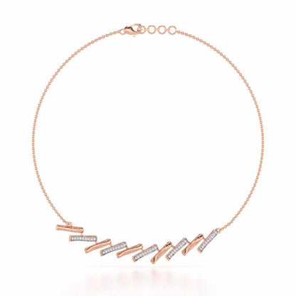 River Whispers Silver Necklace - Rose Gold - Image 3
