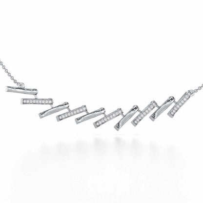 River Whispers Silver Necklace - White Gold - Image 1