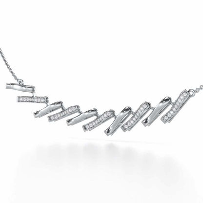 River Whispers Silver Necklace - White Gold - Image 2