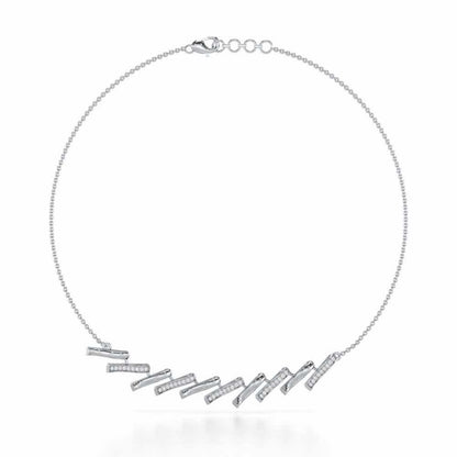 River Whispers Silver Necklace - White Gold - Image 3