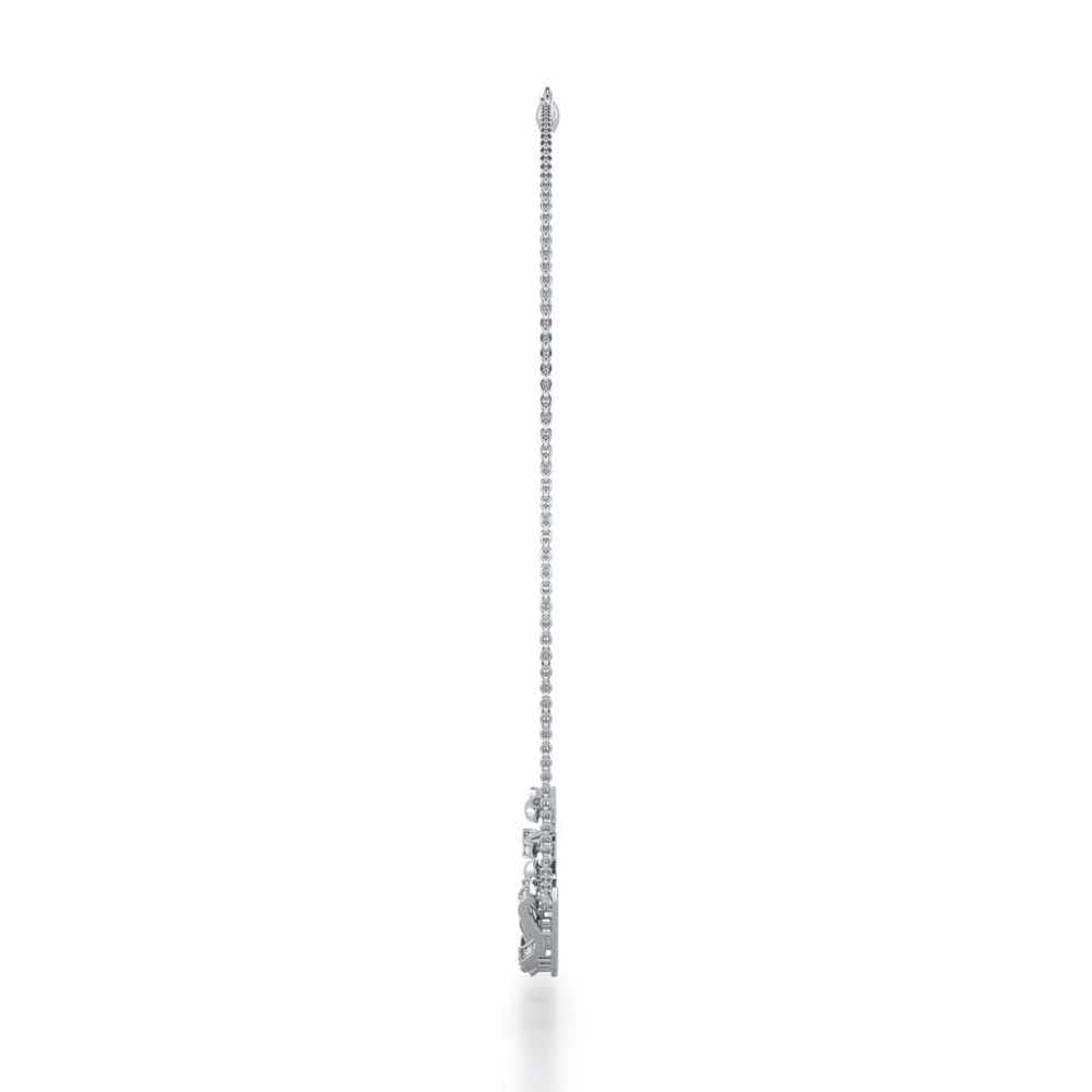 River Whispers Silver Necklace - White Gold - Image 4