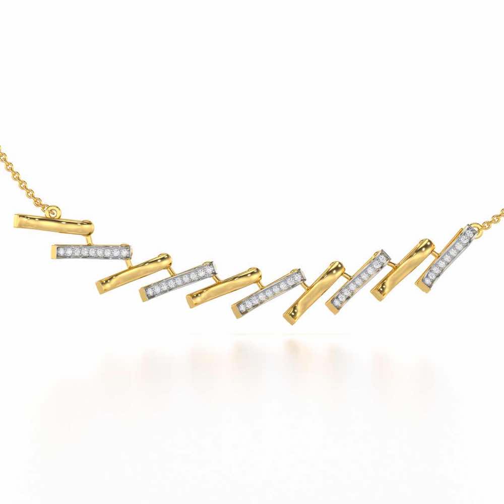 River Whispers Silver Necklace - Yellow Gold - Image 1