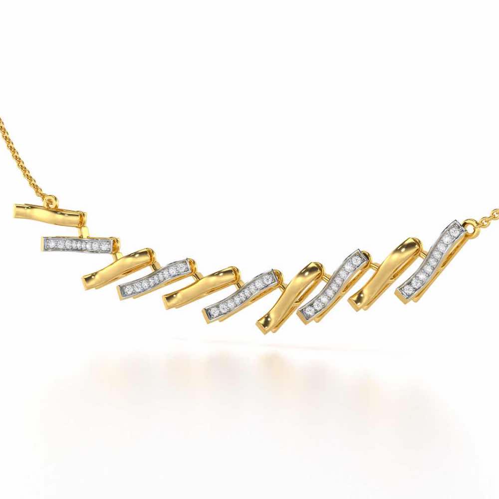 River Whispers Silver Necklace - Yellow Gold - Image 2