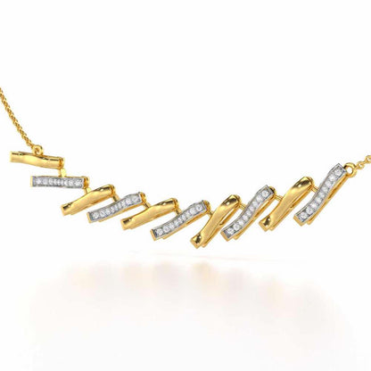 River Whispers Silver Necklace - Yellow Gold - Image 2