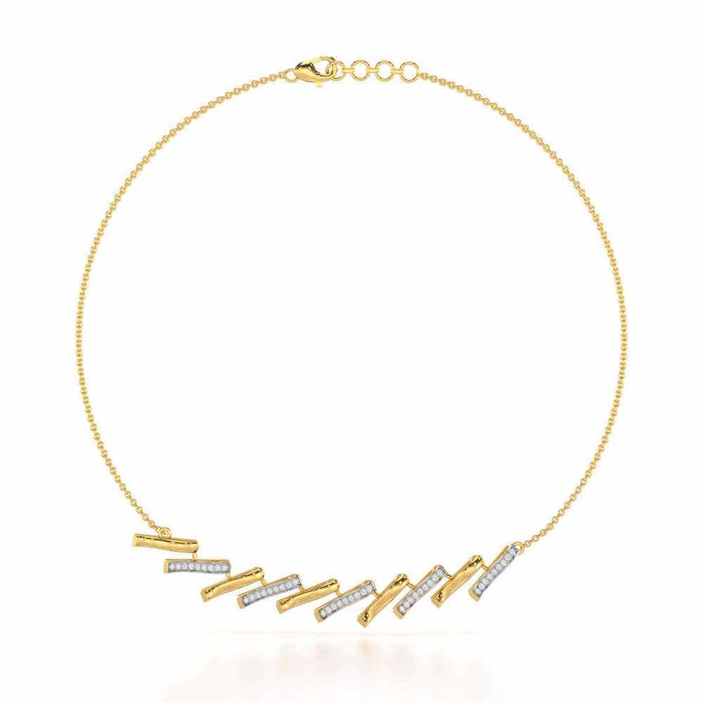 River Whispers Silver Necklace - Yellow Gold - Image 3