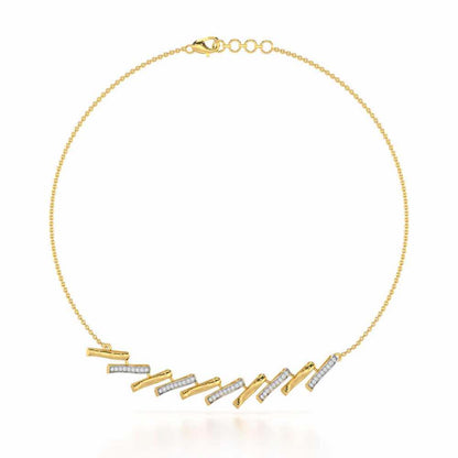 River Whispers Silver Necklace - Yellow Gold - Image 3