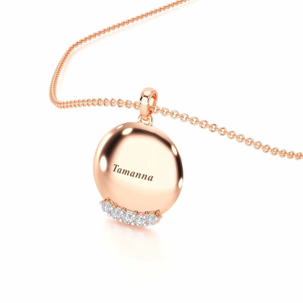Roll Glow Silver Pendant - Rose Gold - Image 2