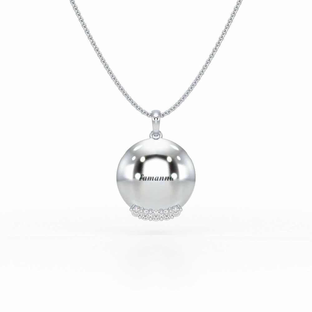 Roll Glow Silver Pendant - White Gold - Image 1