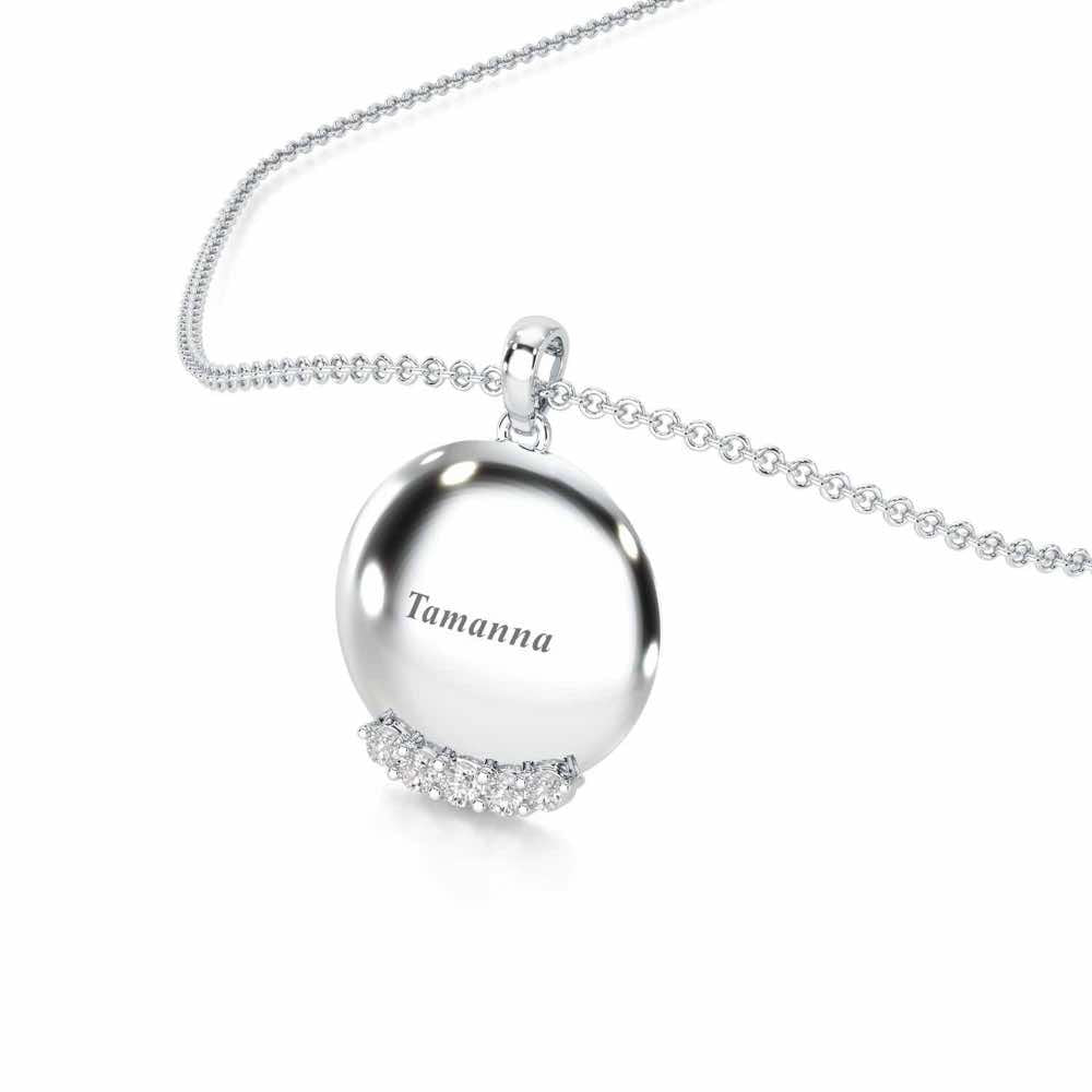 Roll Glow Silver Pendant - White Gold - Image 2