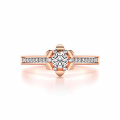 Roseate Solitaire Silver Ring - Rose Gold - Image 4