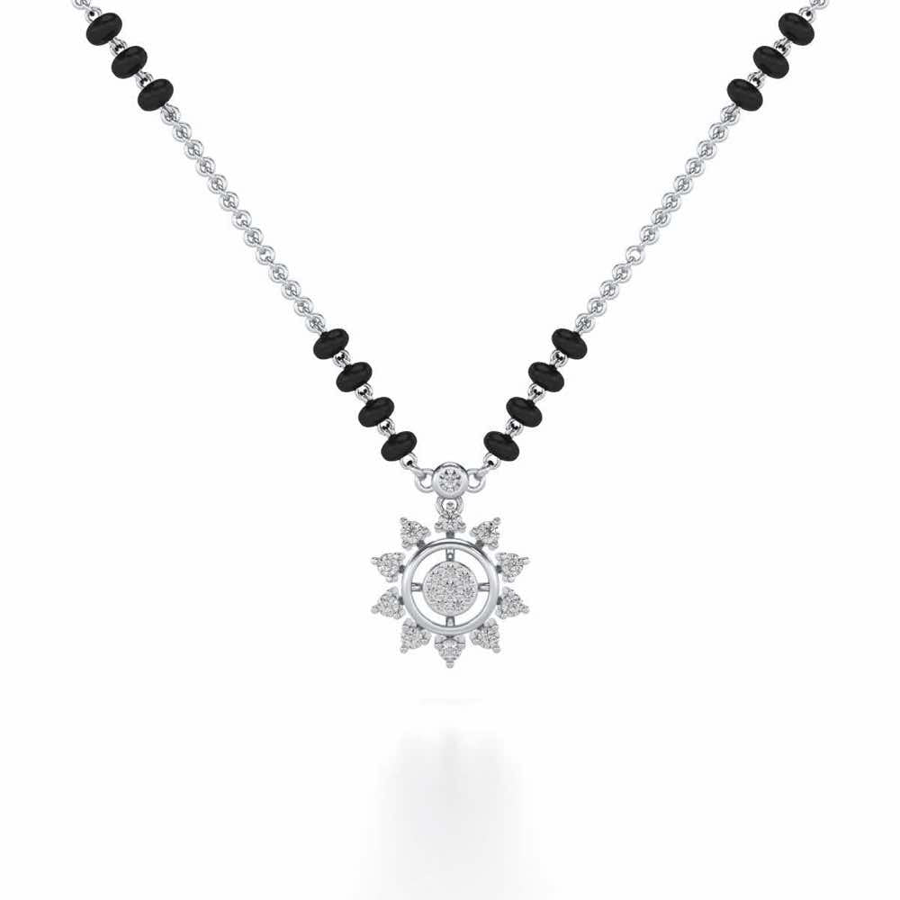 Roshini Silver Mangalsutra - White Gold - Image 1