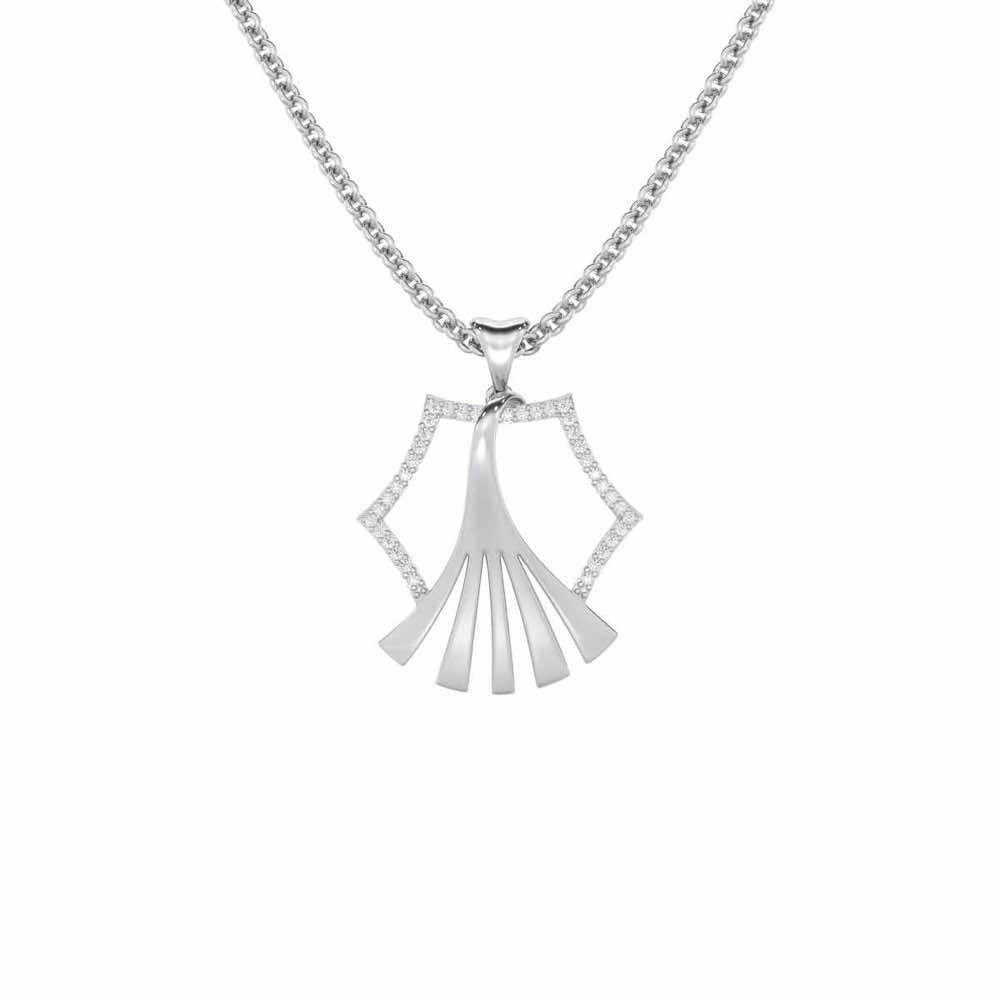 Roshini Silver Pendant - White Gold - Image 1