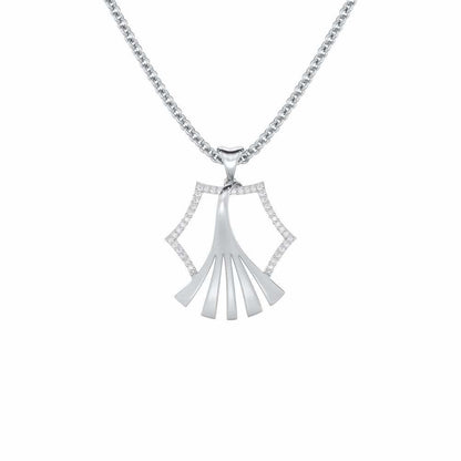 Roshini Silver Pendant - White Gold - Image 1