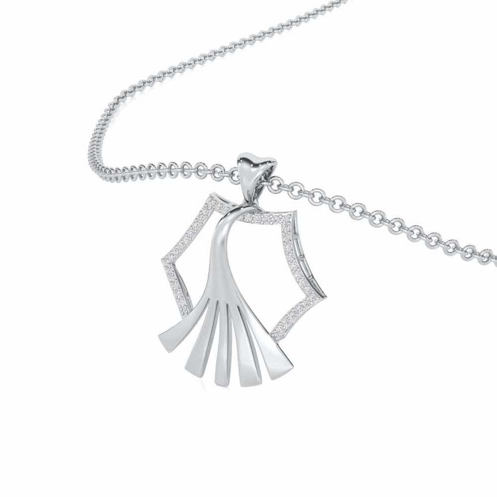 Roshini Silver Pendant - White Gold - Image 2