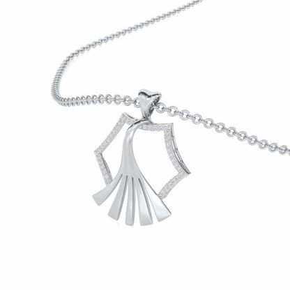 Roshini Silver Pendant - White Gold - Image 2
