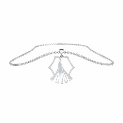 Roshini Silver Pendant - White Gold - Image 3