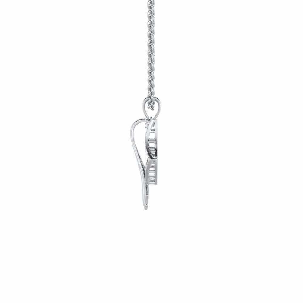 Roshini Silver Pendant - White Gold - Image 4