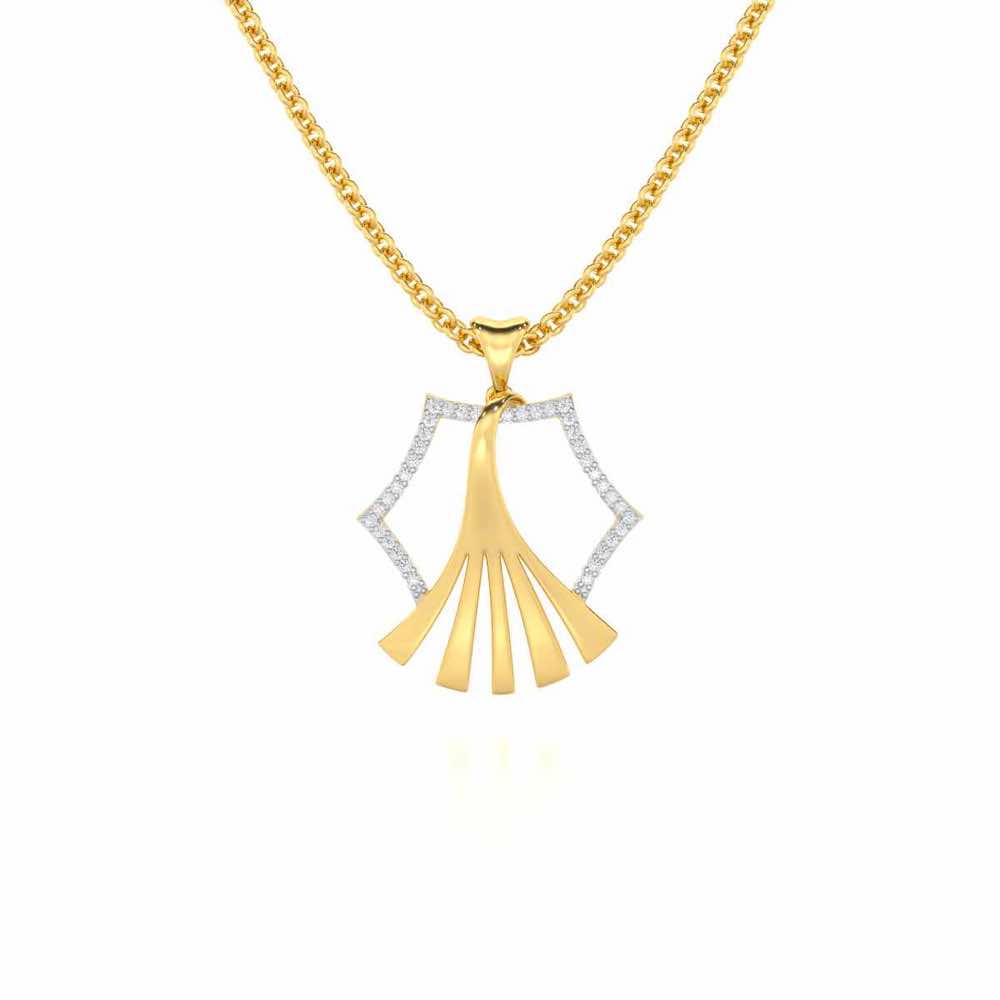 Roshini Silver Pendant - Yellow Gold - Image 1