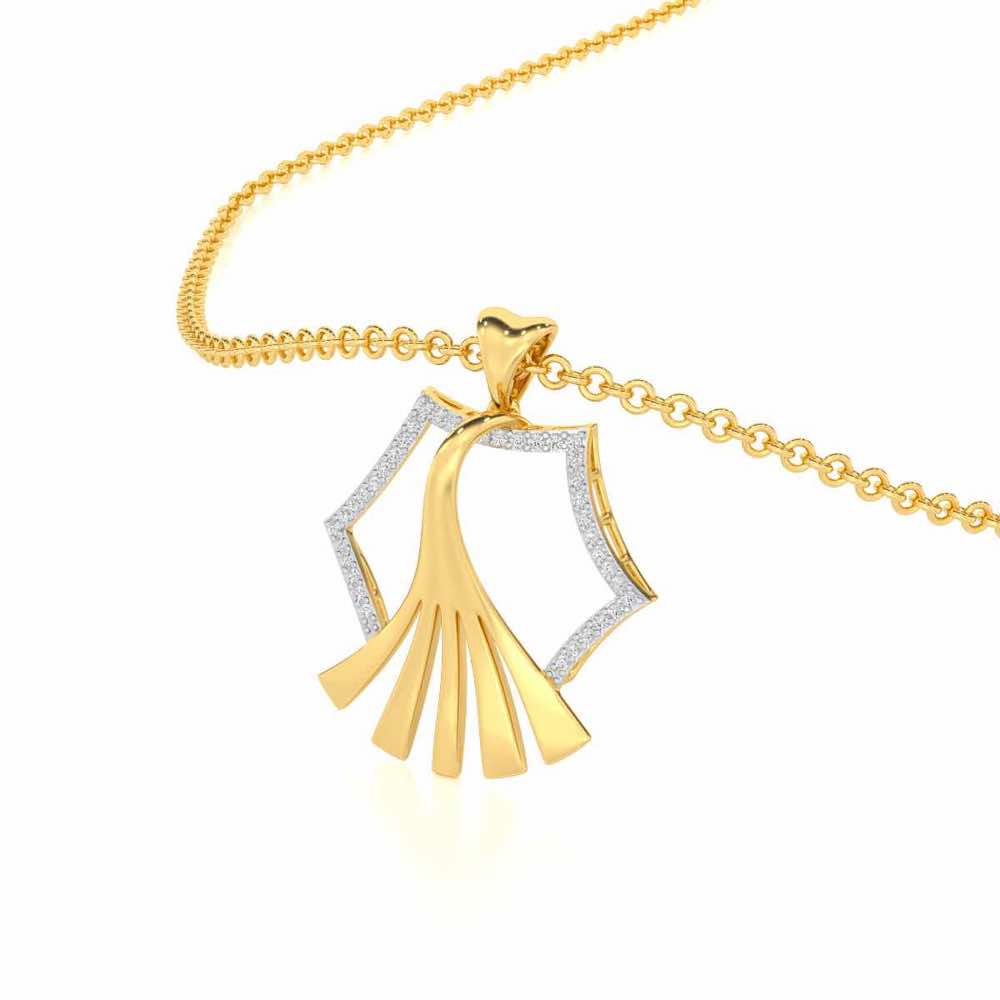 Roshini Silver Pendant - Yellow Gold - Image 2