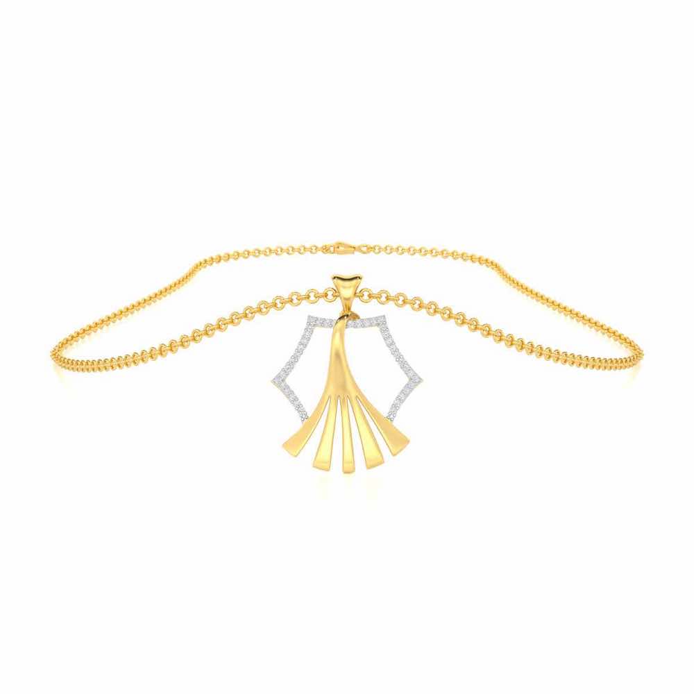 Roshini Silver Pendant - Yellow Gold - Image 3