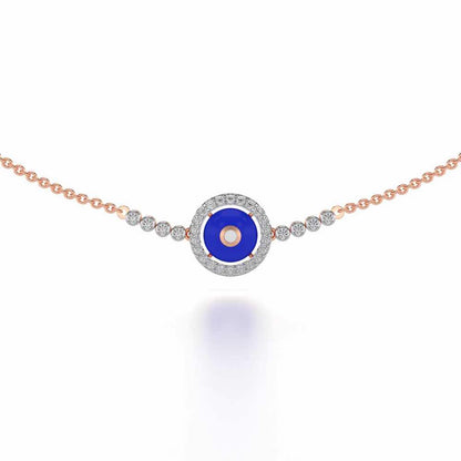 Round Amulet Silver Necklace - Rose Gold - Image 1