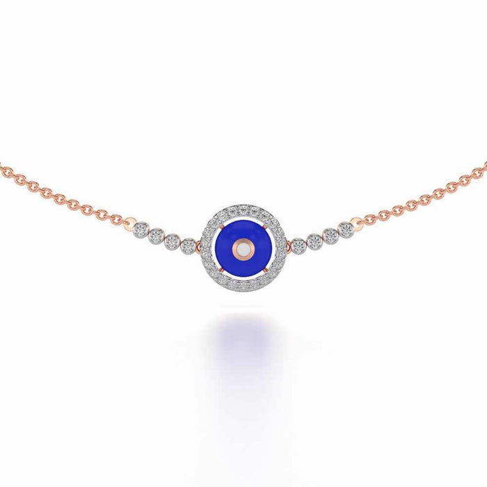 Round Amulet Silver Necklace - Rose Gold - Image 1