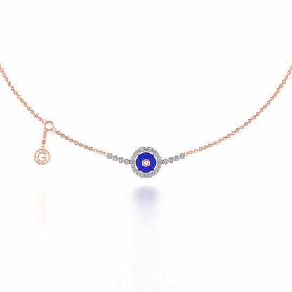 Round Amulet Silver Necklace - Rose Gold - Image 2