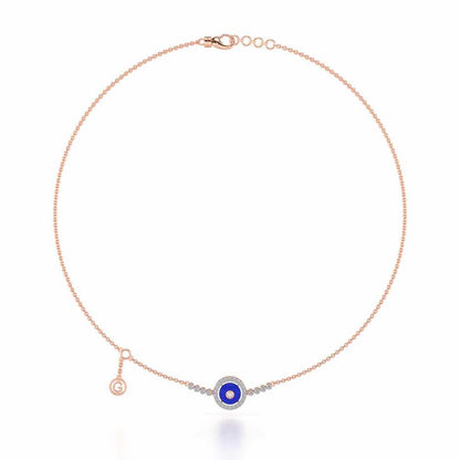 Round Amulet Silver Necklace - Rose Gold - Image 3