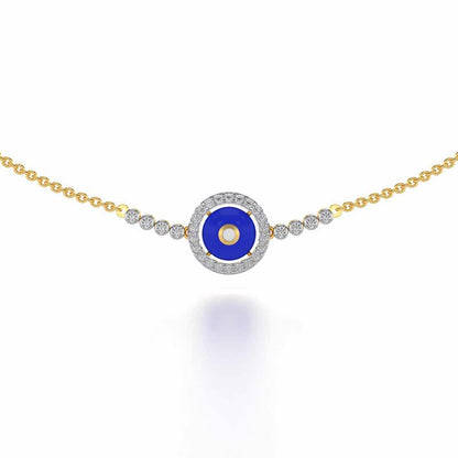 Round Amulet Silver Necklace - Yellow Gold - Image 1
