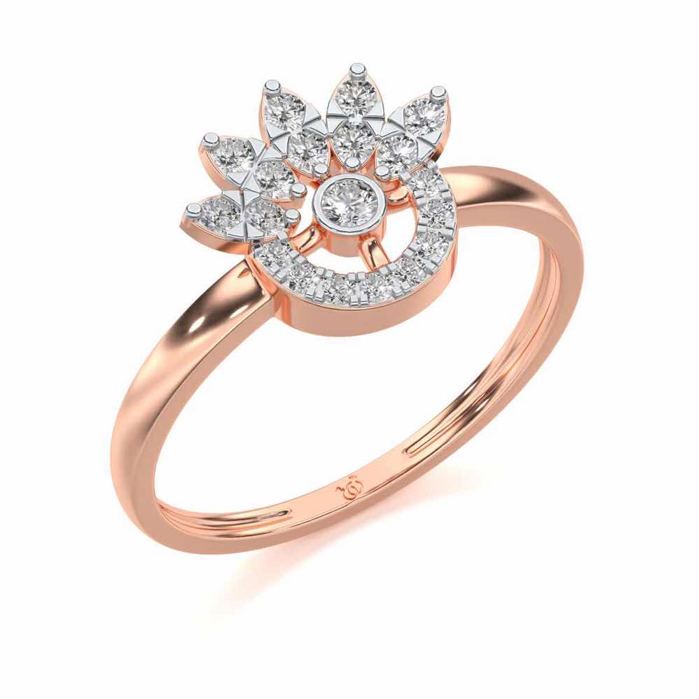 Round Shine Silver Ring - Rose Gold - Image 1