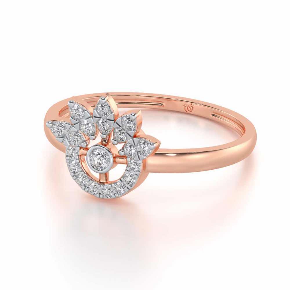 Round Shine Silver Ring - Rose Gold - Image 2
