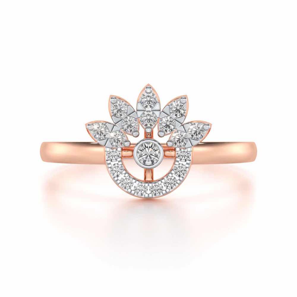 Round Shine Silver Ring - Rose Gold - Image 4