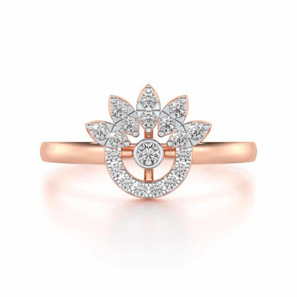 Round Shine Silver Ring - Rose Gold - Image 4